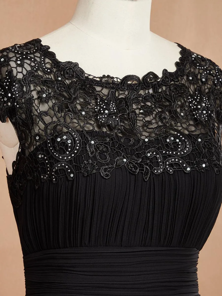 Robe demoiselle d'honneur en mousseline à manches courtes flatteuses