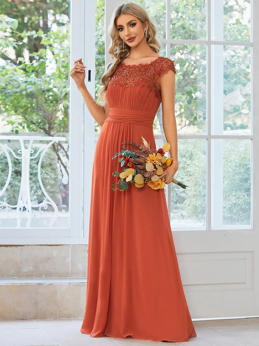 Robe mariage invitée en mousseline élégante et fluide
