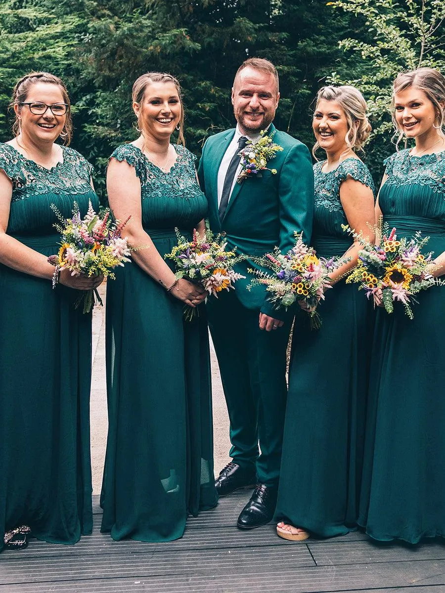 Robe mariage invitée en mousseline élégante et fluide