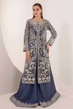 Royal Blue Heavily Embellished Pakistani Wedding Wear Kameez Sharara