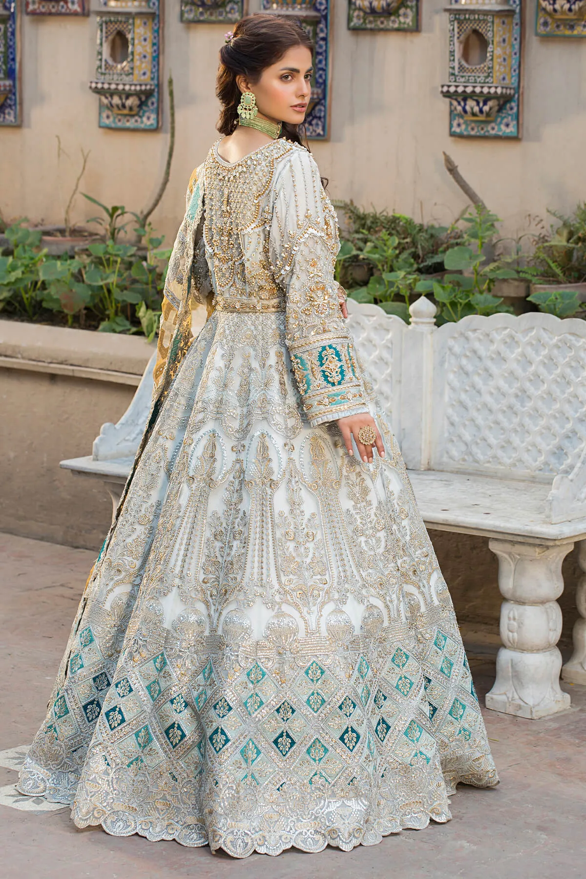 Royal Pishwas Frock Embellished Pakistani Wedding Dress
