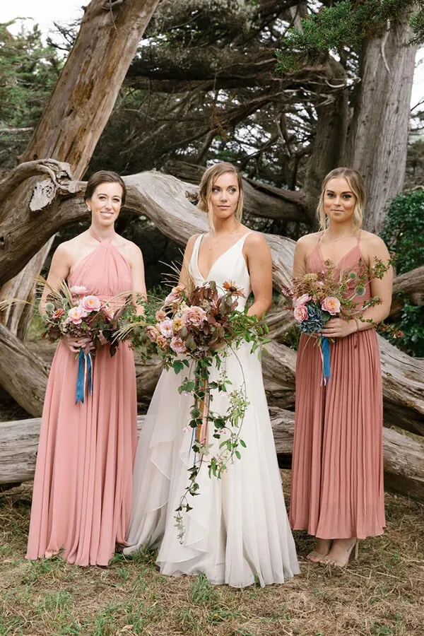 Roycebridal Simple Chiffon A-line Sleeveless Beach Wedding Dresses, Bridal Gown, MW817