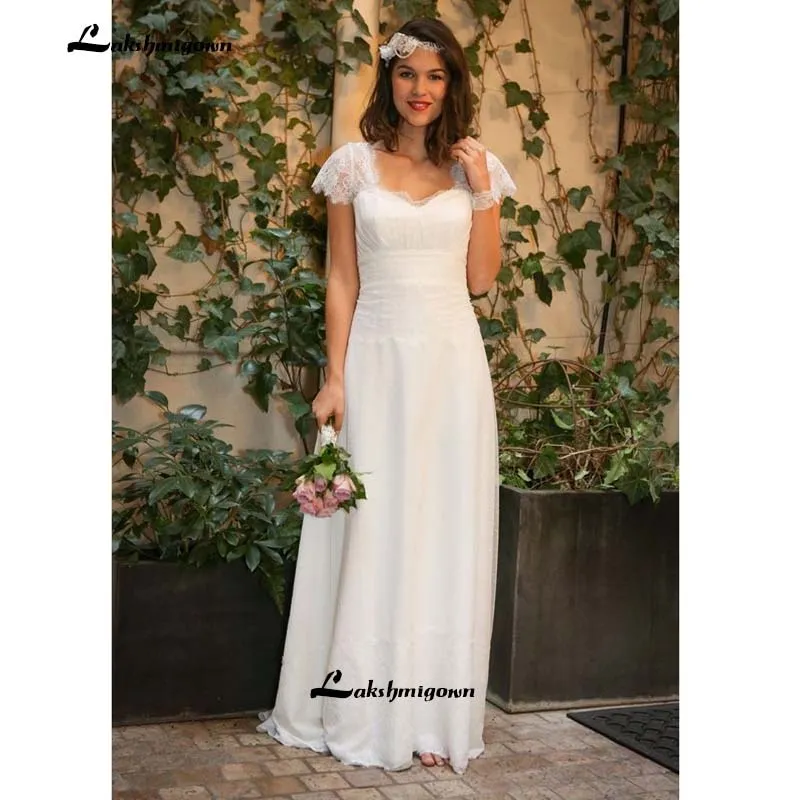 Roycebridal Western Country Wedding Dresses  Lace Chiffon Modest Long Bohemian Bridal Gowns Plus Size Robe de mariée en dentelle