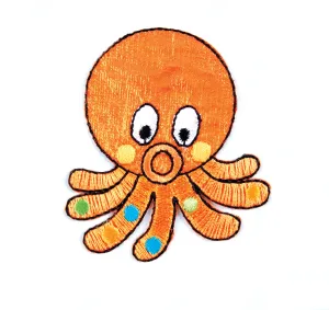 Sew On Motifs Lace Jeans Dresses Garments Appliques Patches 5.8cm -Brown Octopus