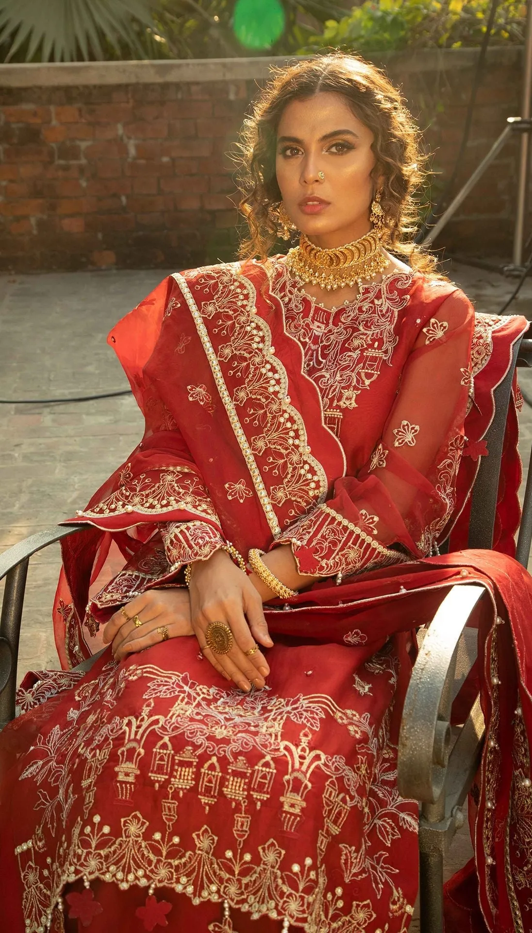Sharara Dress for Girls in Rusty Orange Shade #PF310