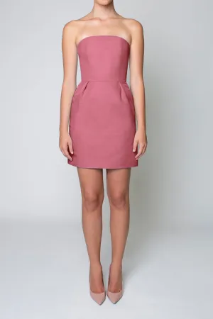 Silk Faille Strapless Mini Dress