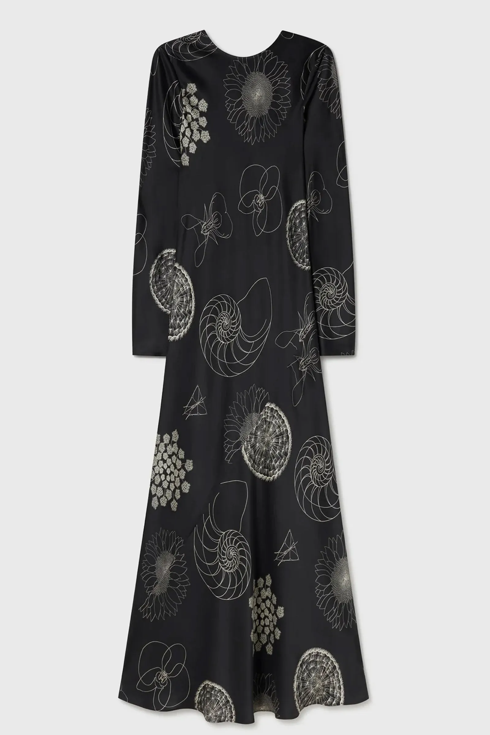 Silk Laundry Full Sleeve Bias Dress Fibonacci Black