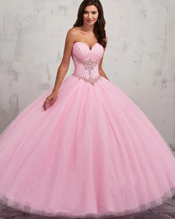 Sparkly Pink Quinceanera Dresses Sequins Beaded Sweetheart Ball Gown vestidos de quinceañera
