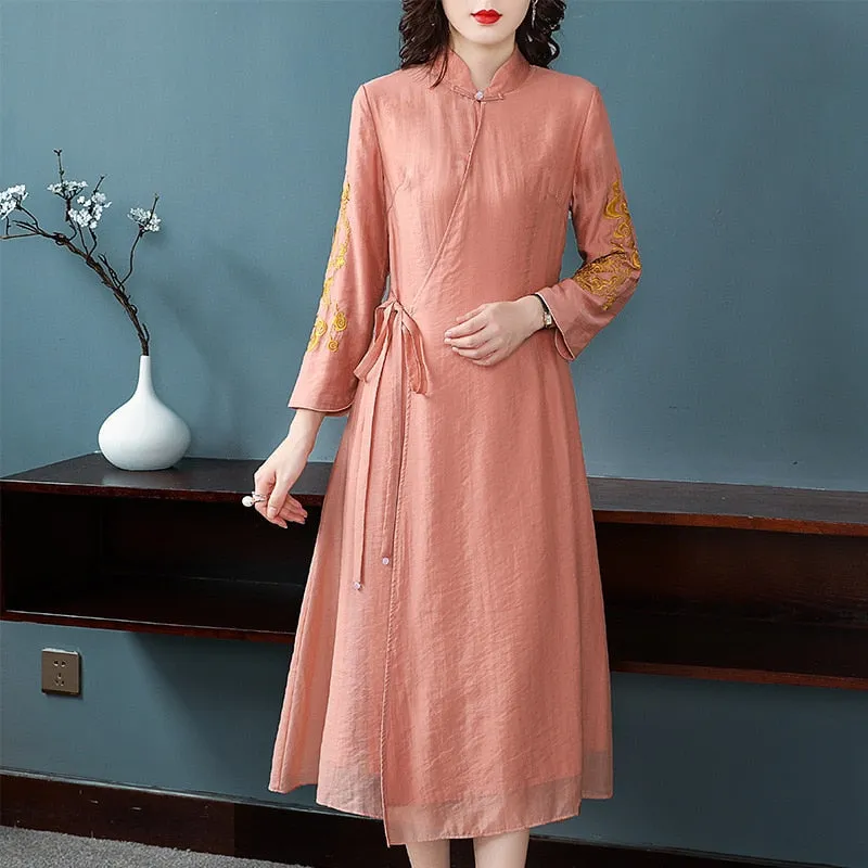 Stand Collared Lace Dress