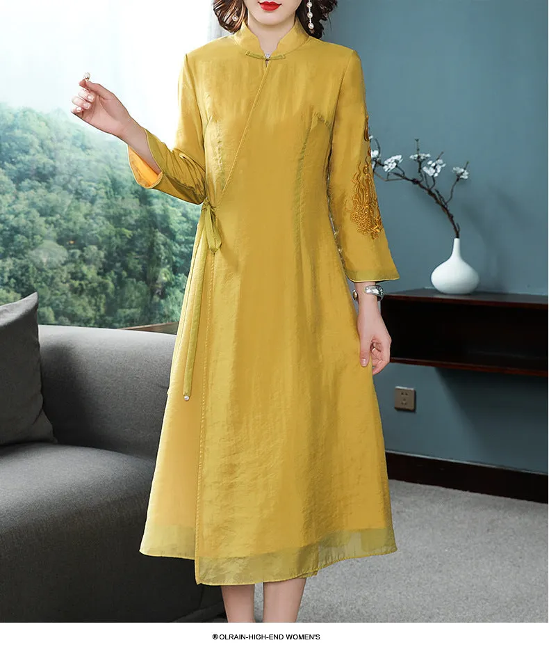 Stand Collared Lace Dress
