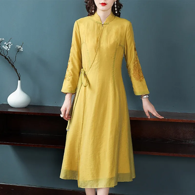 Stand Collared Lace Dress