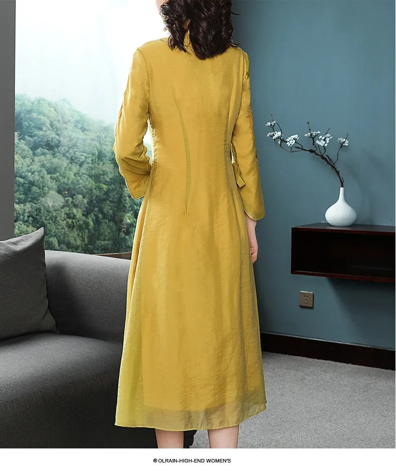 Stand Collared Lace Dress