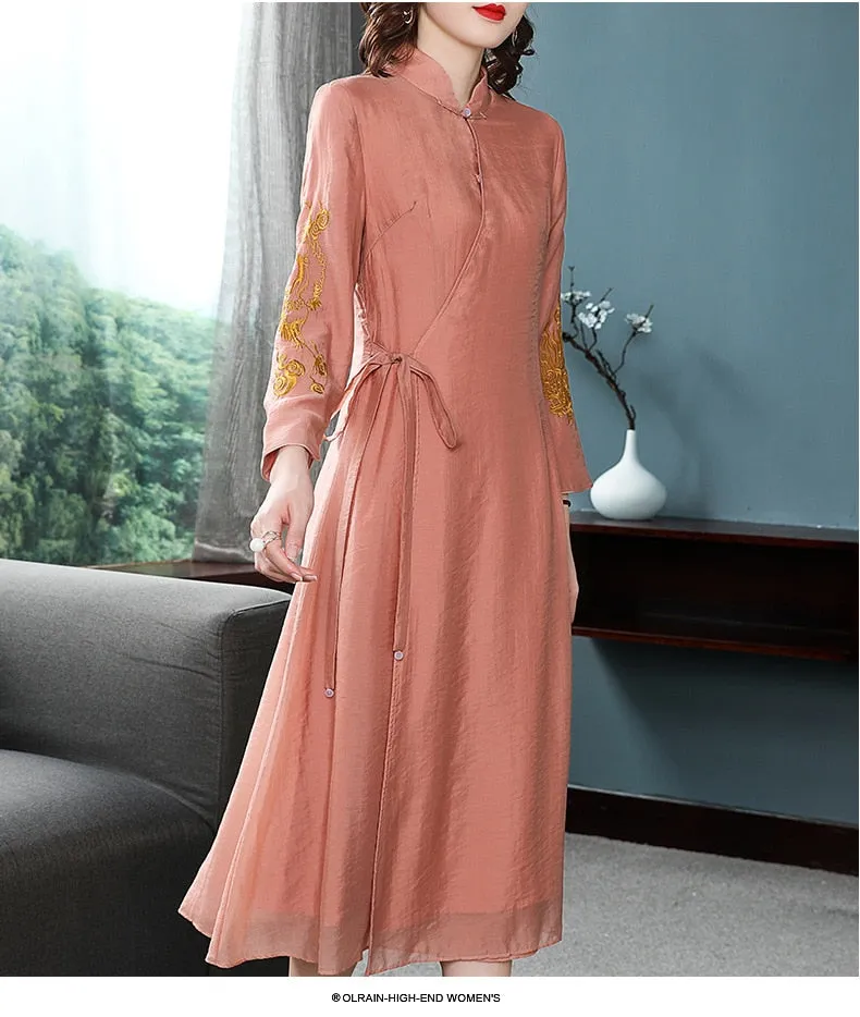 Stand Collared Lace Dress