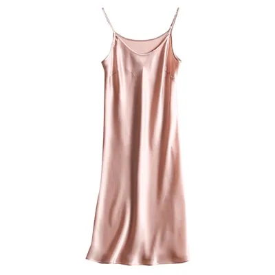 SuyaDream Frauen Seide Sleepdress 100% ECHT Silk Satin Spaghetti Strap Lange Nachthemden 2020 Sommer Neue Hause Kleider