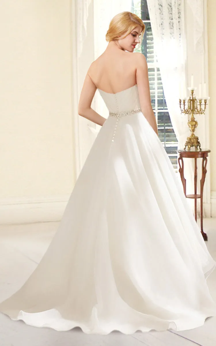 Sweetheart High-Low Organza Wedding Dress-HT_708799