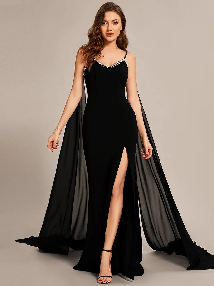 Taille personnalisée Robes de bal en mousseline Bretelles fines Sequin