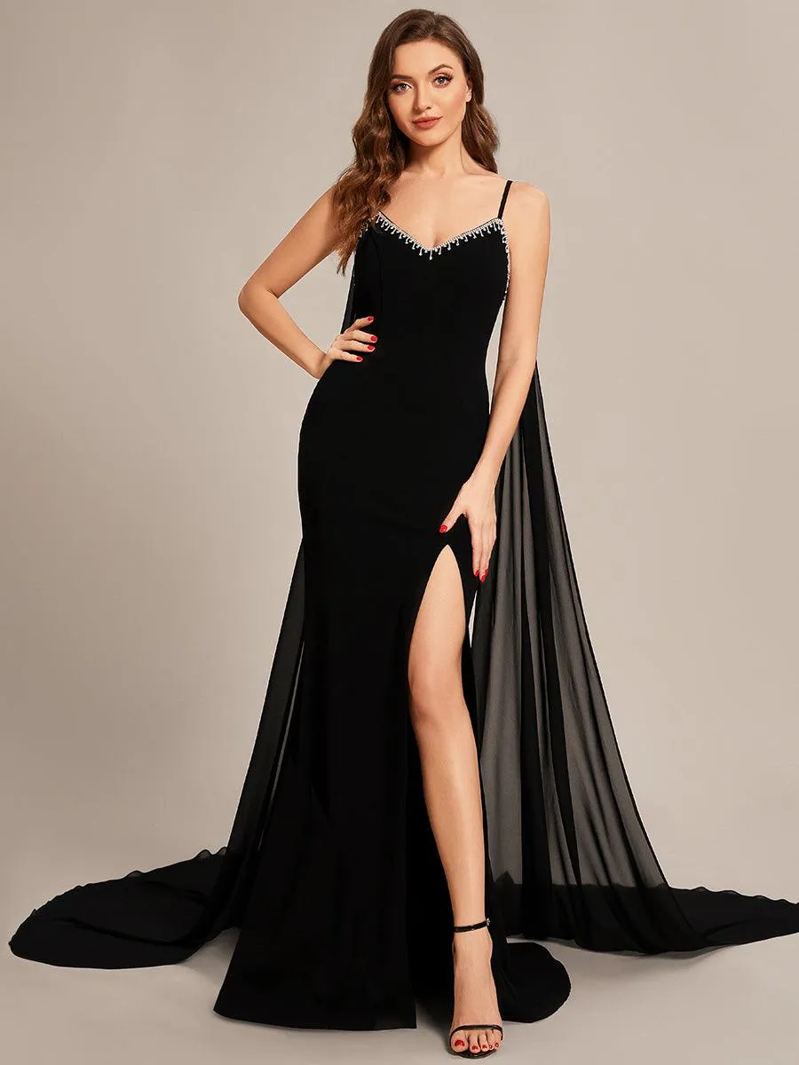 Taille personnalisée Robes de bal en mousseline Bretelles fines Sequin