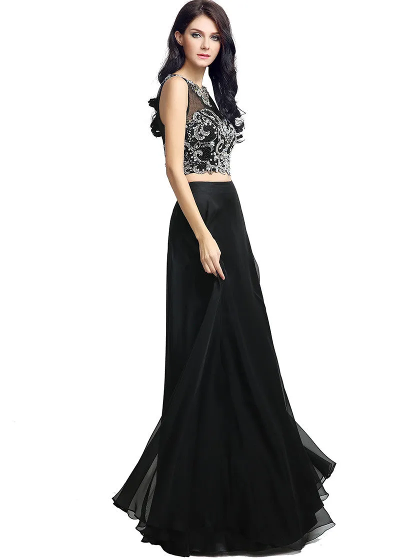 Two-piece A-line Evening Dress