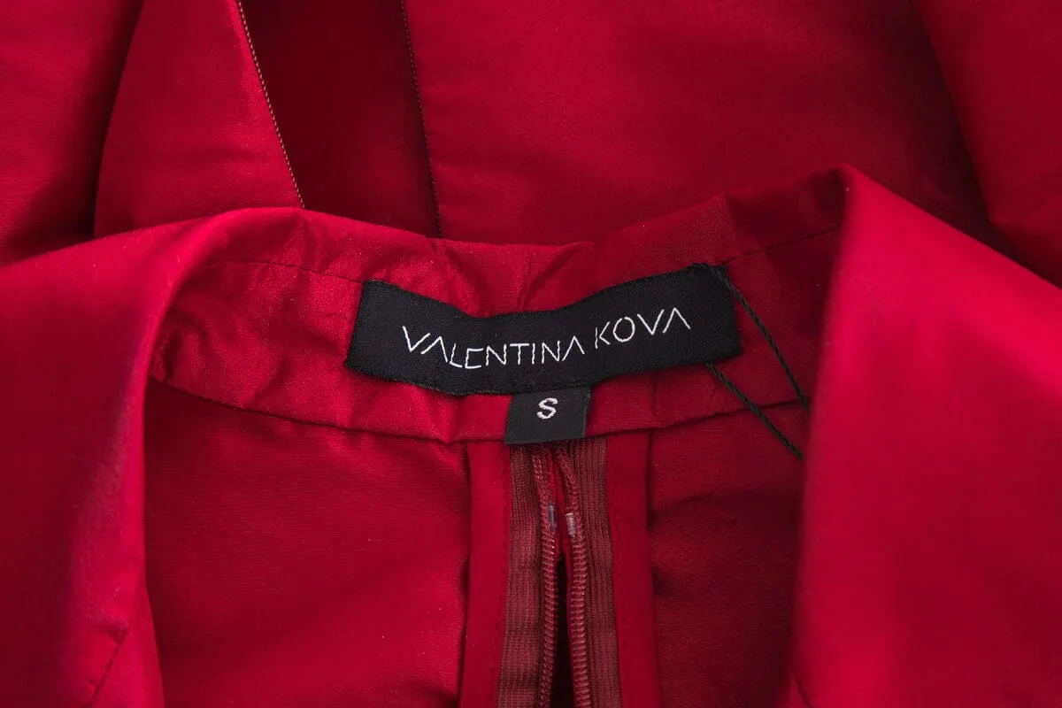 Valentina Kova Red Satin Dress SZ S
