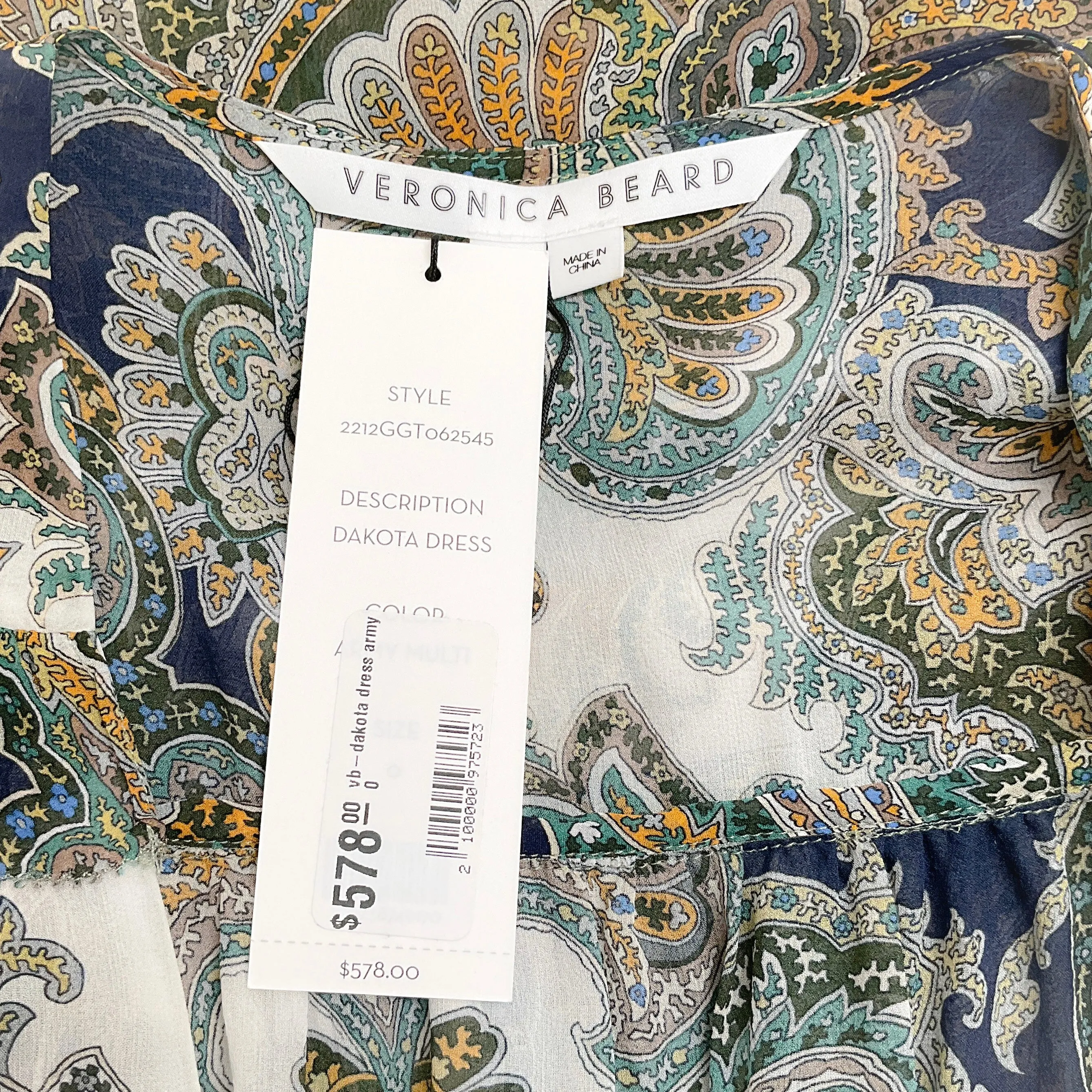 Veronica Beard Army Multi Silk Dakota Dress