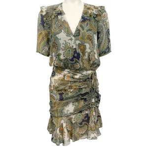 Veronica Beard Army Multi Silk Dakota Dress