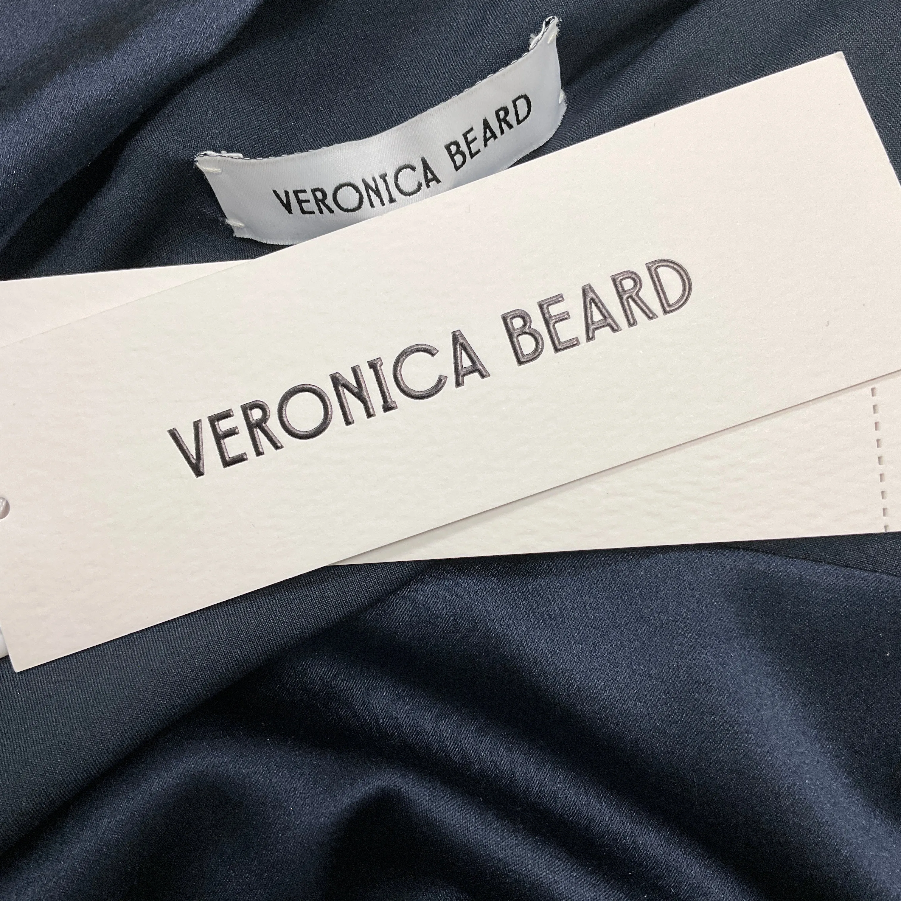 Veronica Beard Navy Kadie Silk Midi Dress