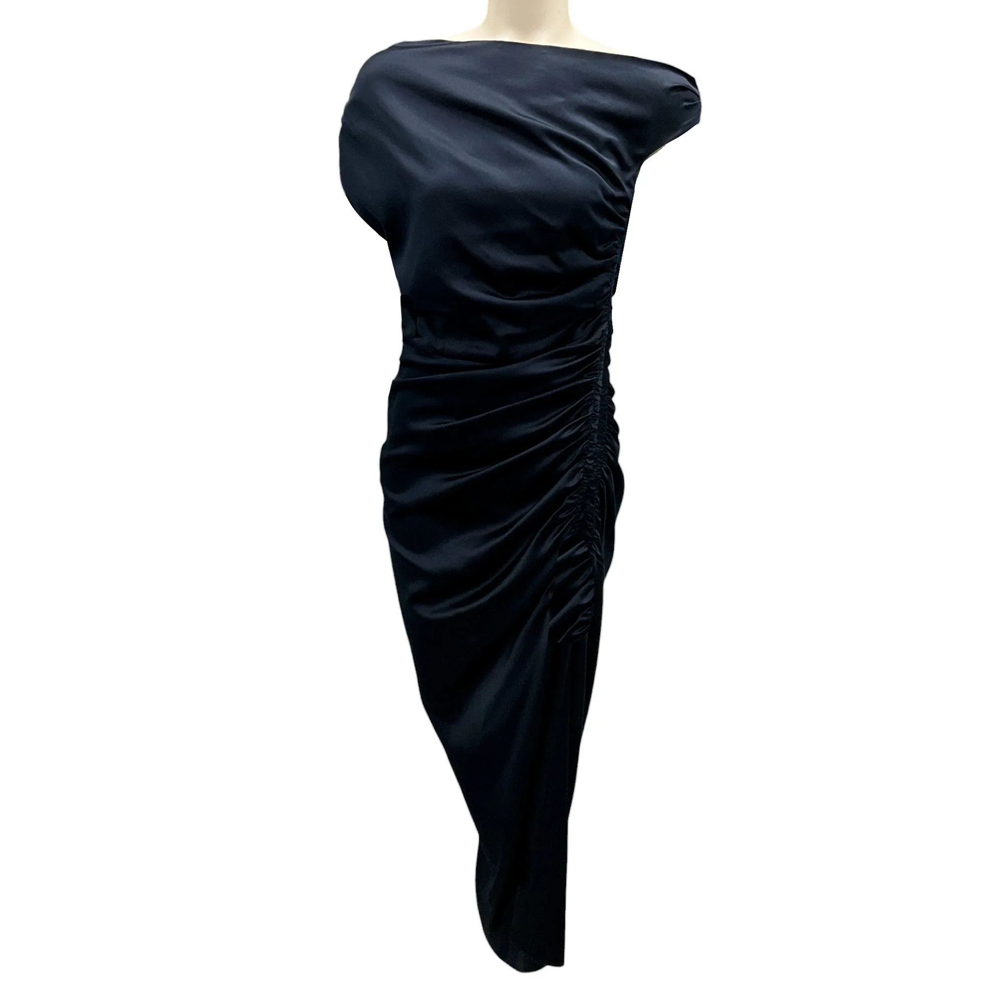 Veronica Beard Navy Kadie Silk Midi Dress