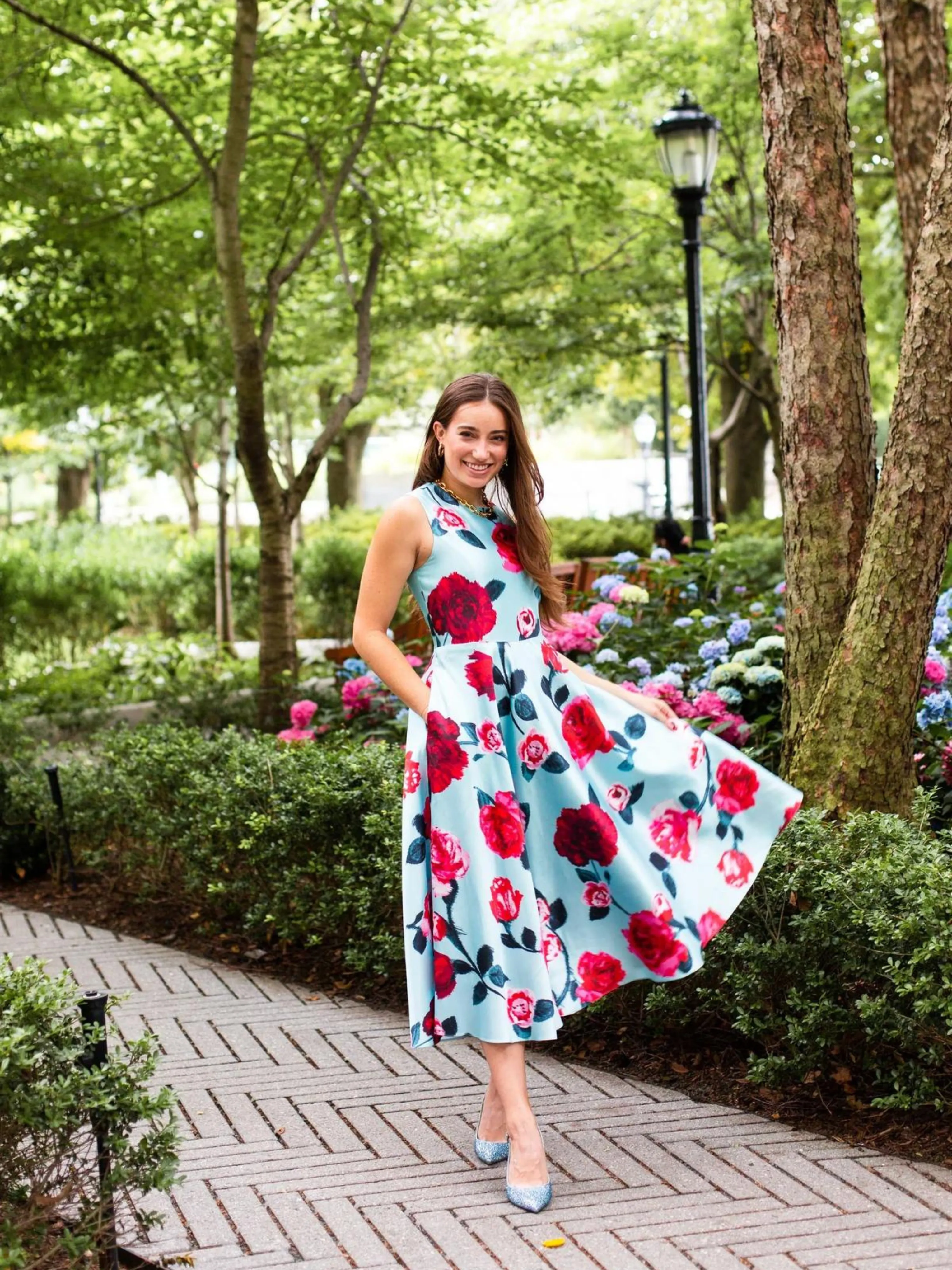 Veronica Dress in Park Ave Rose