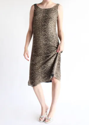 Vintage Leopard Print Dress D0584