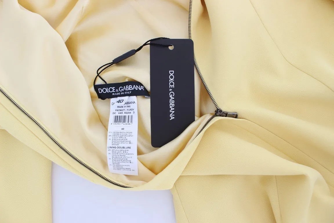 Yellow Silk Crystal Embellished Gown Dress